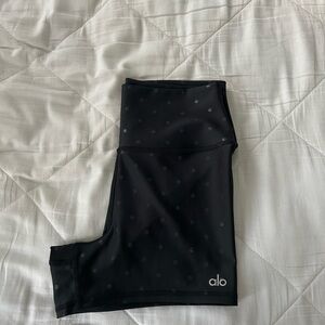 ALO Yoga Black Leggings with Gray Dots